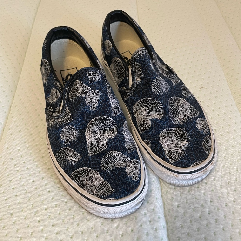 Slip On Vans Techno Skull Pattern